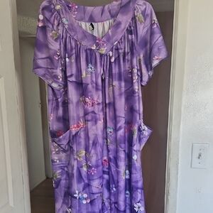 Aventura Purple Floral Short Sleeve Sleepwear/house dress
